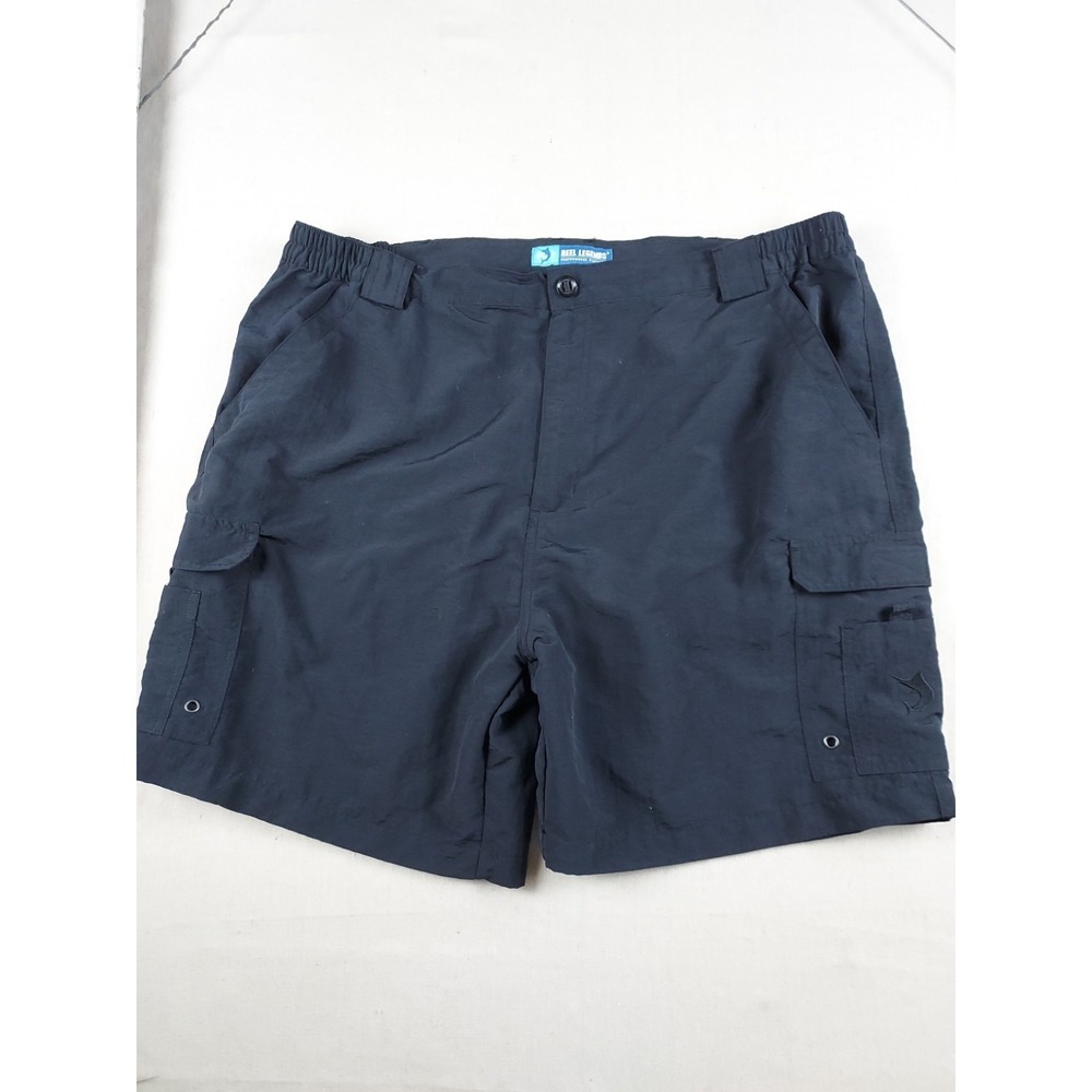 Reel Legends Mens 2XL Navy/Black Fishing Cargo Shorts Performance Nylon Outdoor - Picture 1 of 11